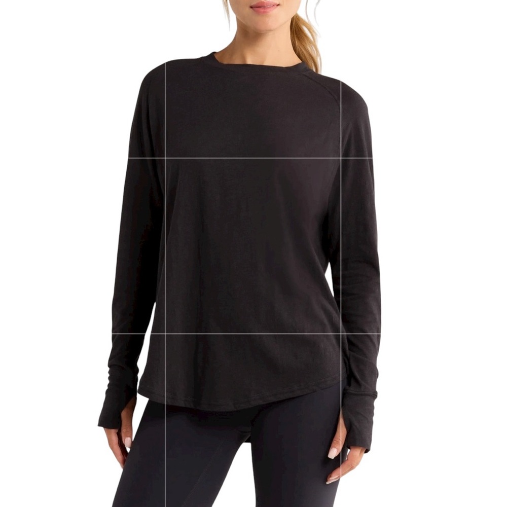 Zella ❌FLAWED❌bundle XS 9 pc Nordstrom Relaxed Washed Long Sleeve Slub Tee black
